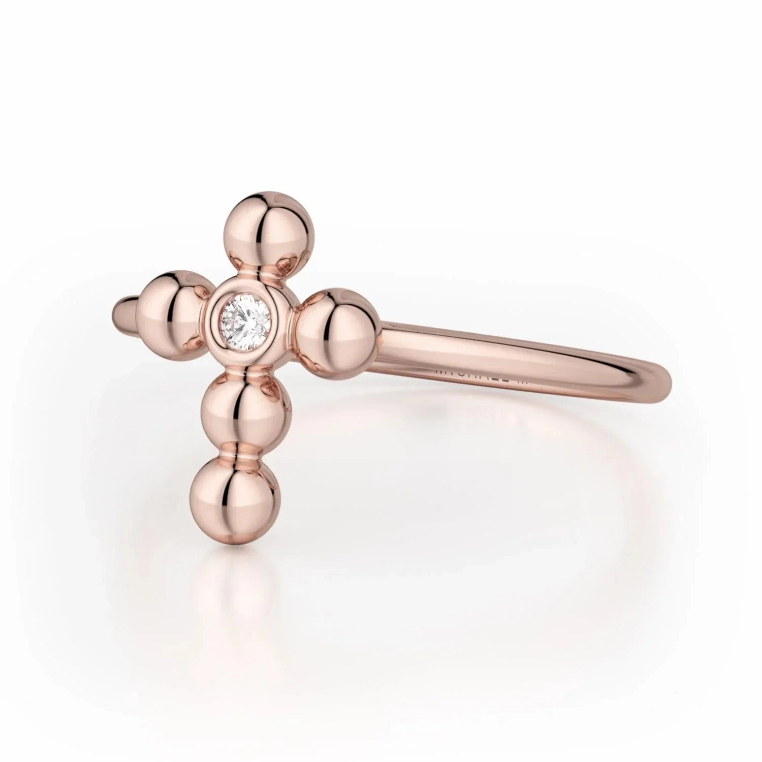Single Diamond Cross Ring F329-YG4