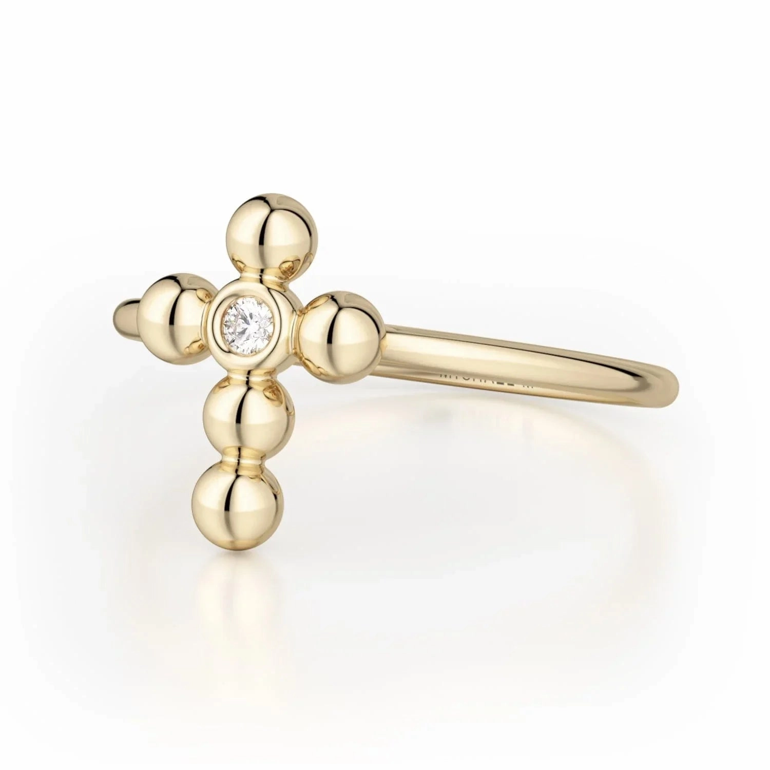 Single Diamond Cross Ring F329-YG4