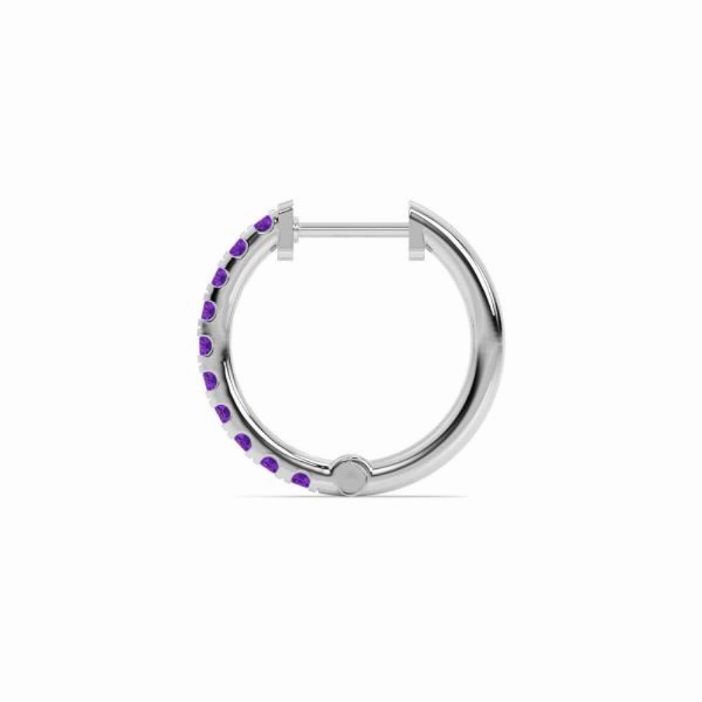 Smyth Jewelers 14k Gold Amethyst Hoop Earrings