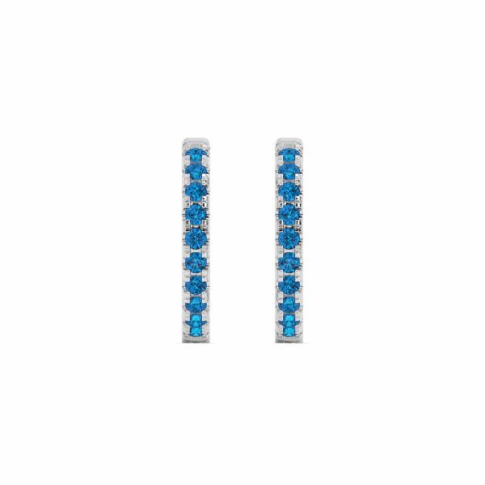 Smyth Jewelers 14k Gold Aquamarine Hoop Earrings