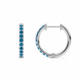 Smyth Jewelers 14k Gold Blue Topaz Hoop Earrings