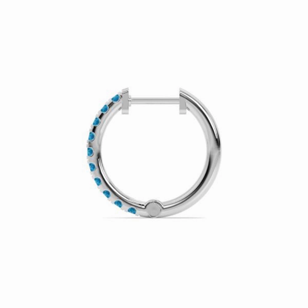 Smyth Jewelers 14k Gold Blue Topaz Hoop Earrings