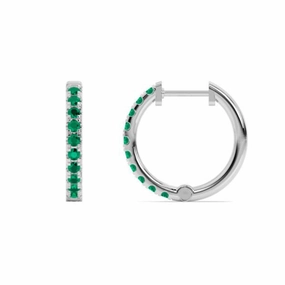 Smyth Jewelers 14k Gold Emerald Hoop Earrings