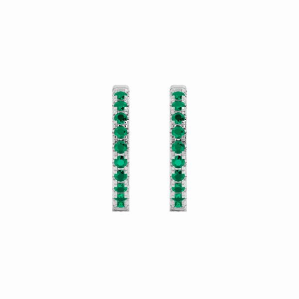 Smyth Jewelers 14k Gold Emerald Hoop Earrings