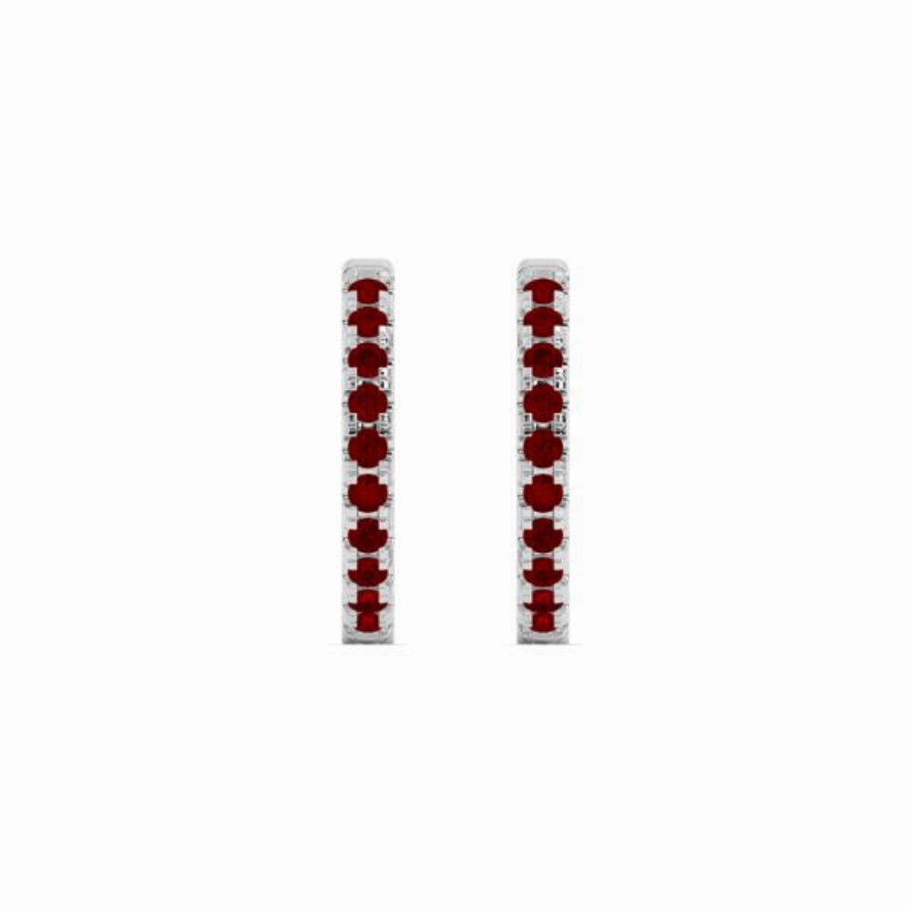 Smyth Jewelers 14k Gold Garnet Hoop Earrings