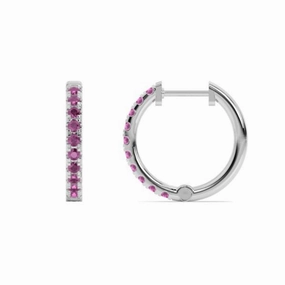 Smyth Jewelers 14k Gold Pink Tourmaline Hoop Earrings