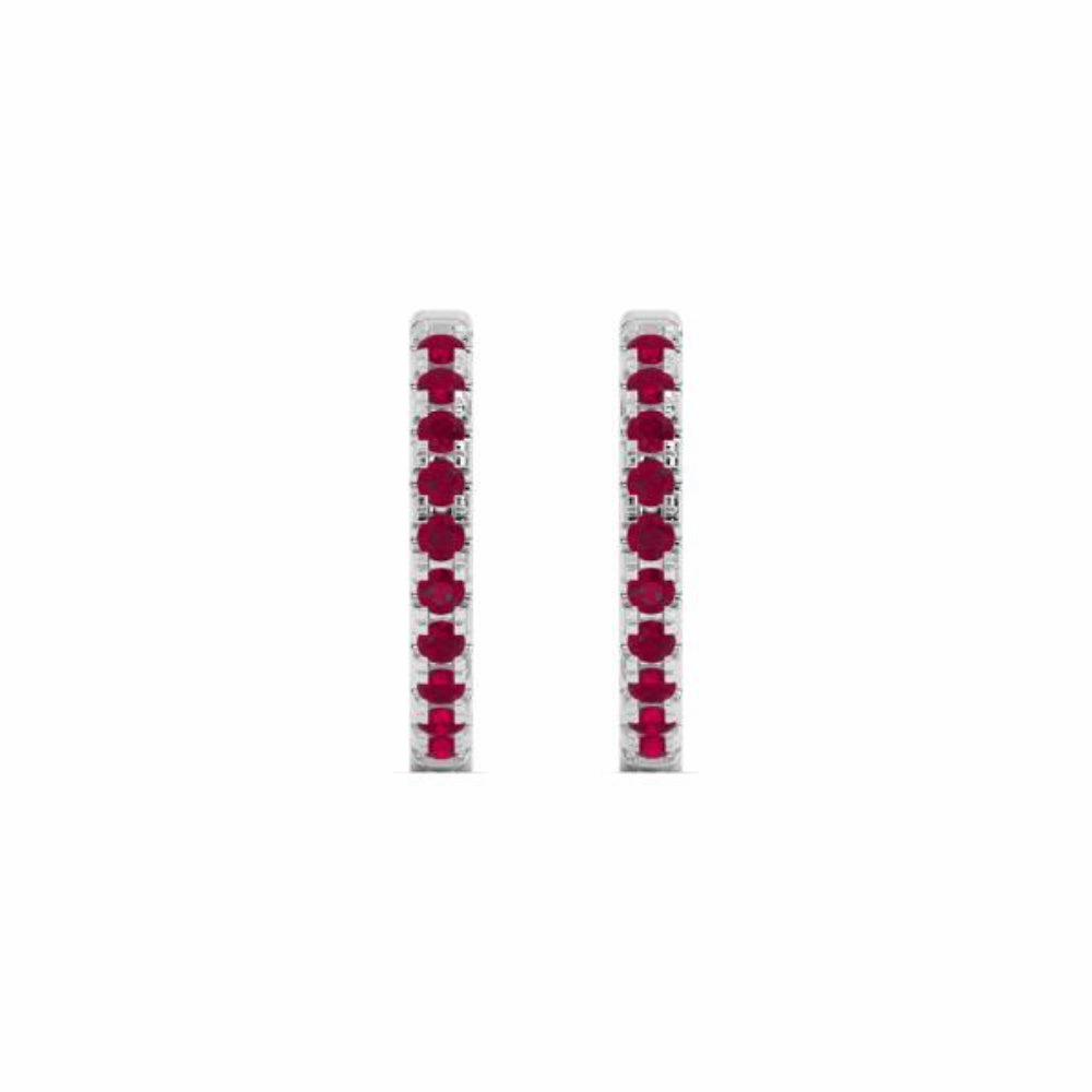 Smyth Jewelers 14k Gold Ruby Hoop Earrings