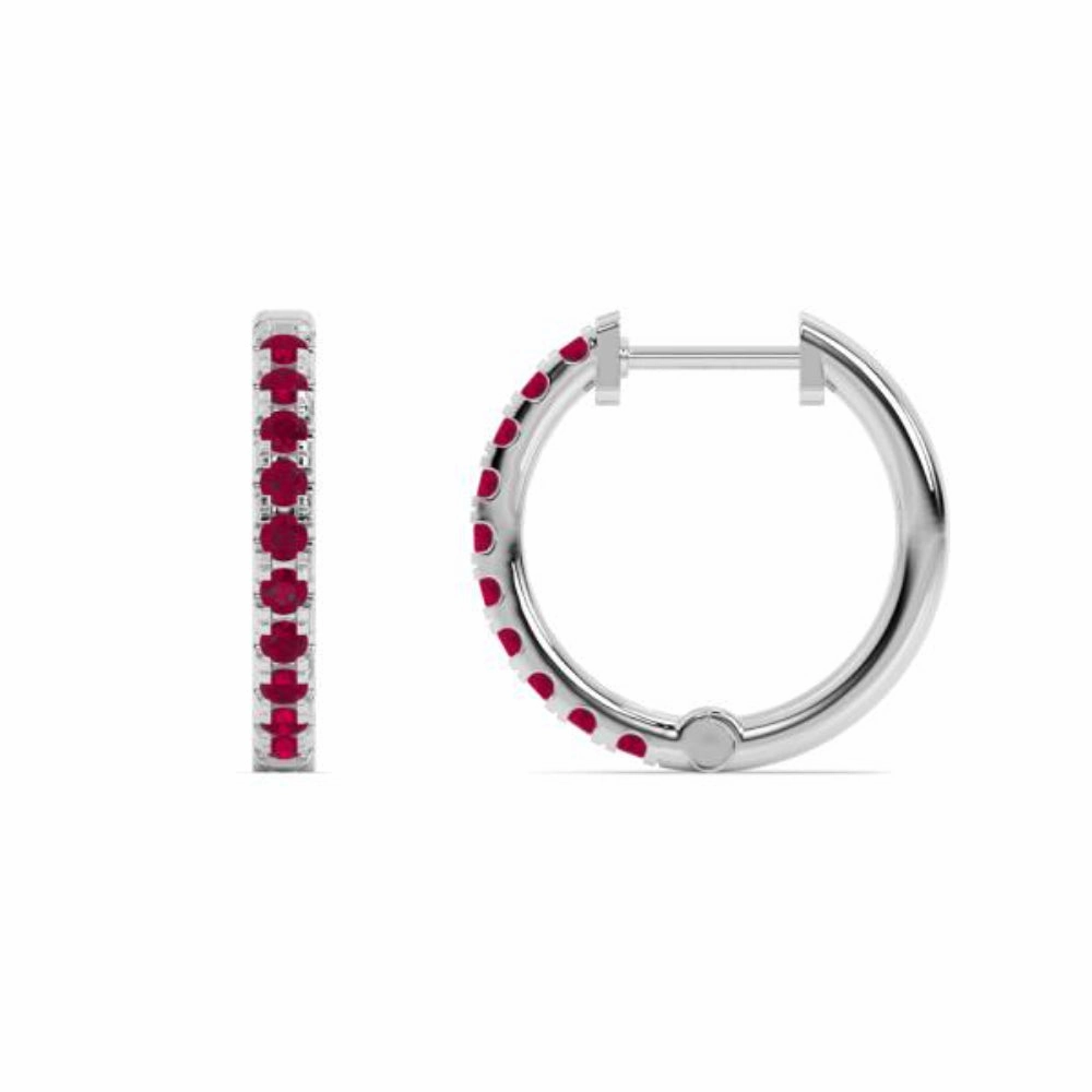 Smyth Jewelers 14k Gold Ruby Hoop Earrings