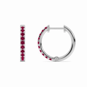 Smyth Jewelers 14k Gold Ruby Hoop Earrings