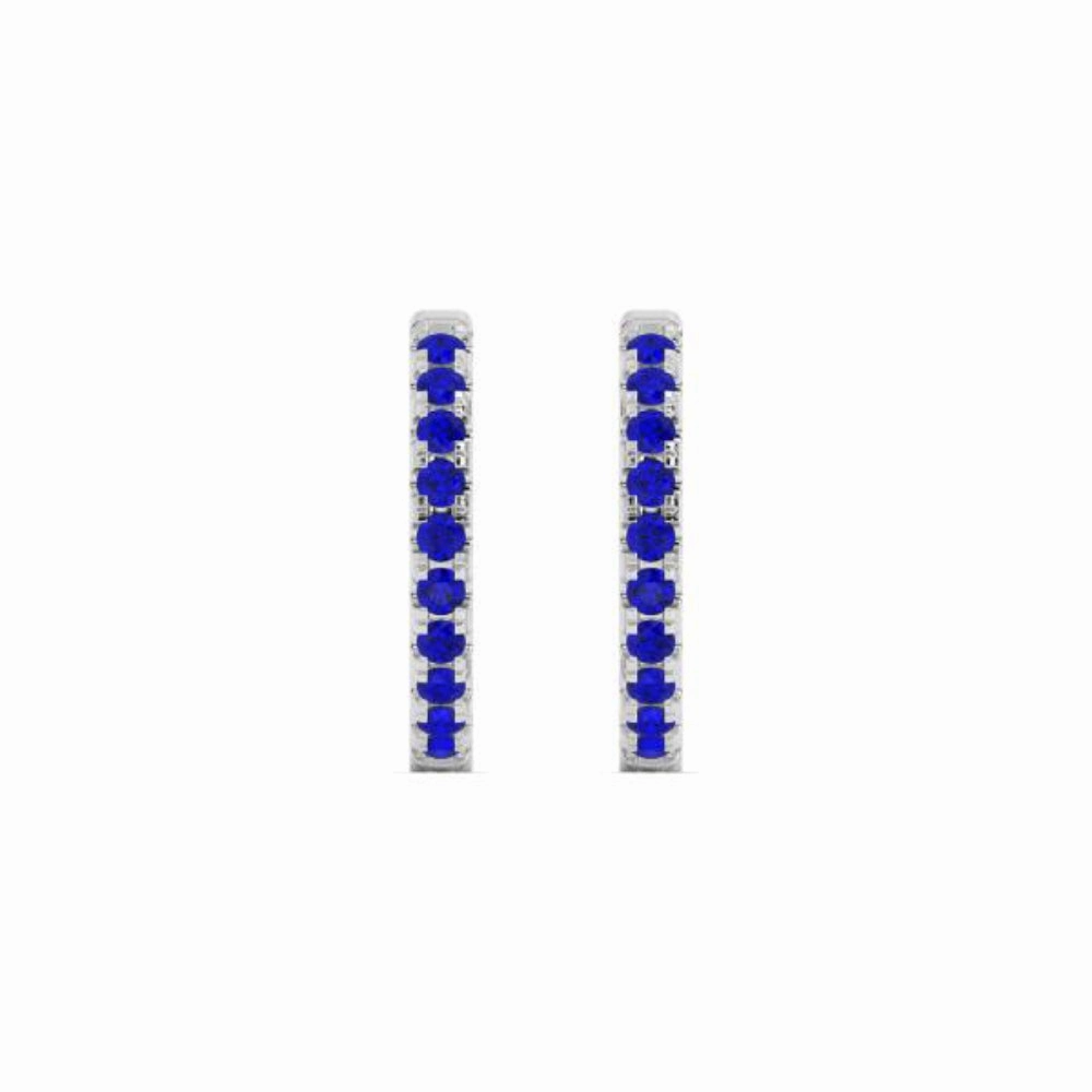 Smyth Jewelers 14k Gold Sapphire Hoop Earrings