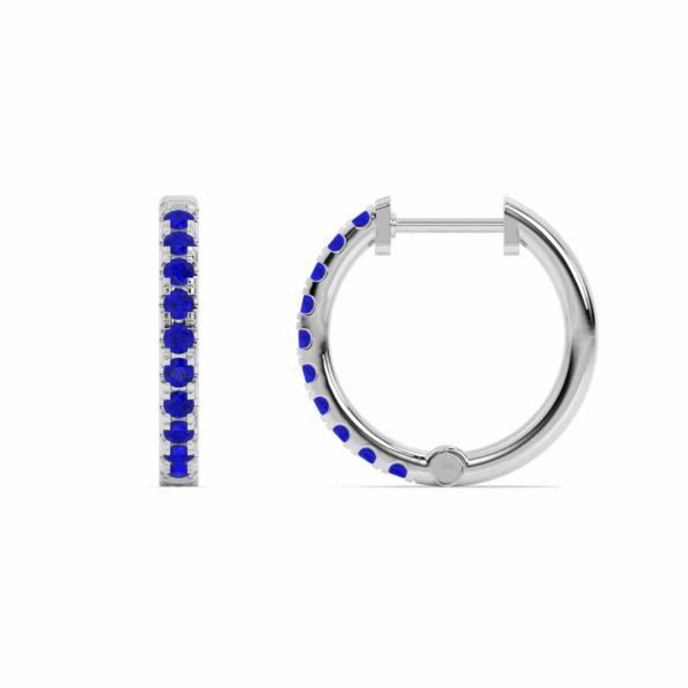 Smyth Jewelers 14k Gold Sapphire Hoop Earrings
