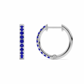 Smyth Jewelers 14k Gold Sapphire Hoop Earrings