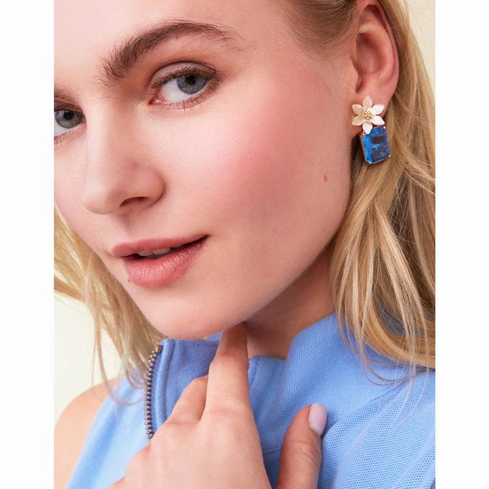 Spartina Blooming Gem Earrings - Blue
