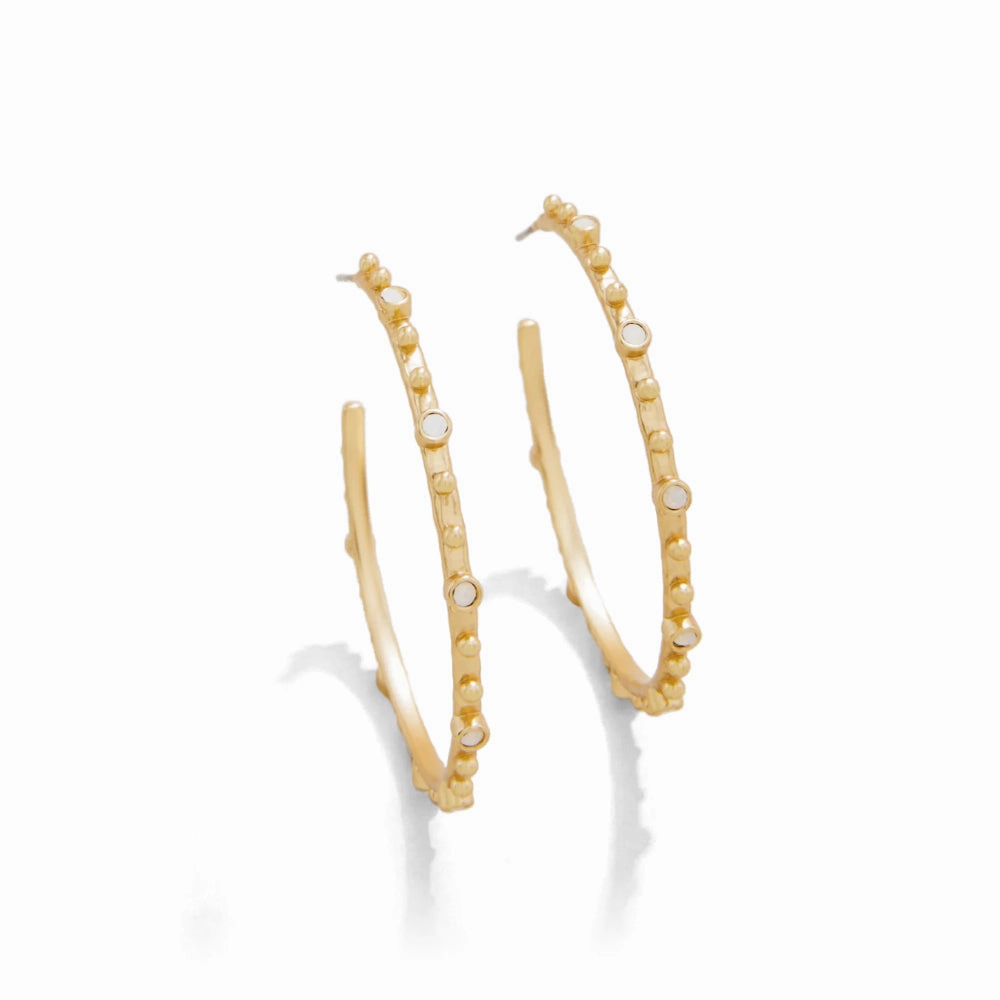 Spartina Bristol Hoop Earrings - White Opal