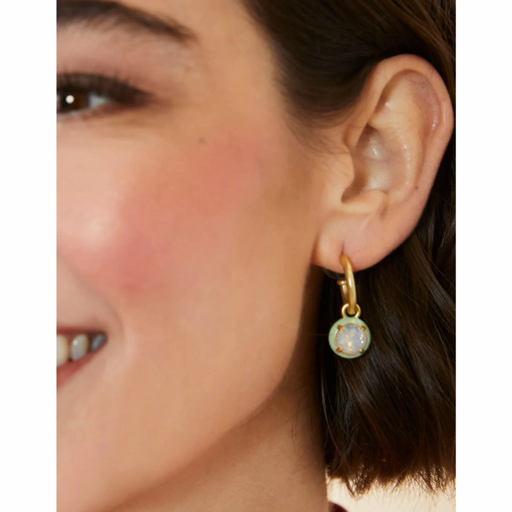 Spartina Clara Drop Hoop Earrings - White Opal