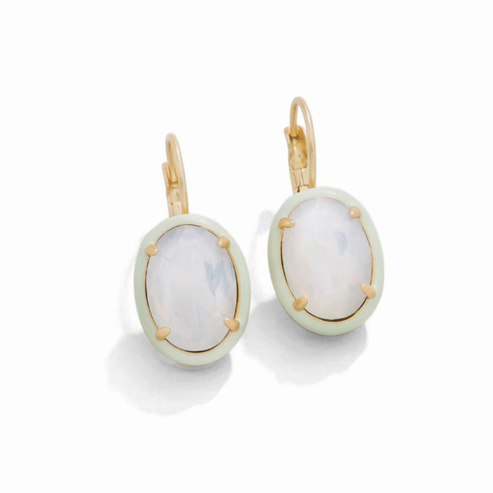 Spartina Clara Oval Earrings - White Opal