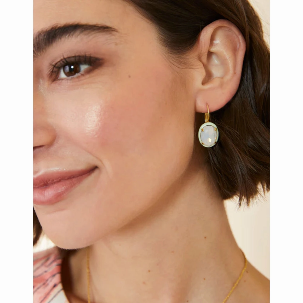 Spartina Clara Oval Earrings - White Opal