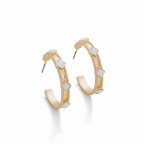 Spartina Harris Hoop Earrings - White Opal