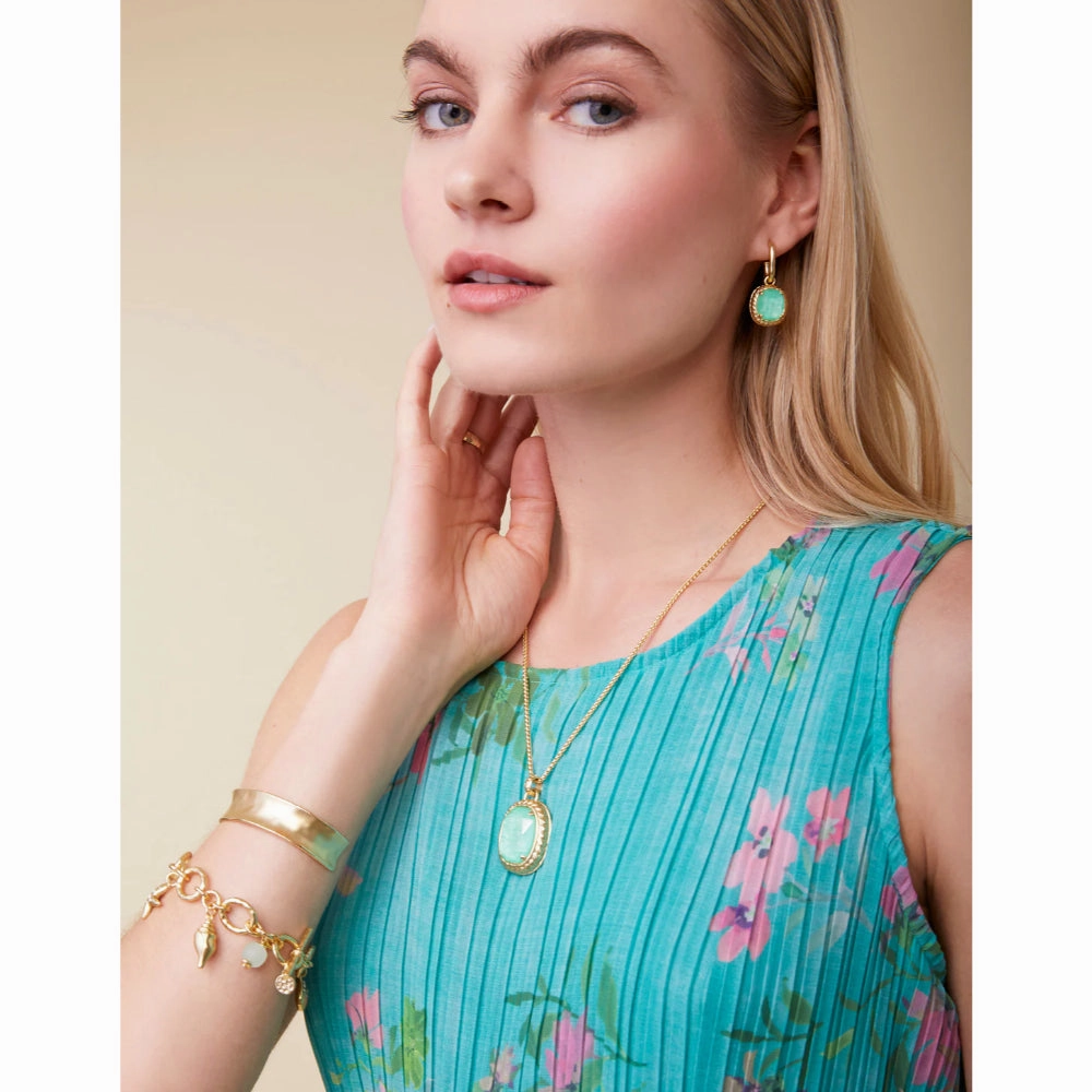 Spartina Karina Oval Drop Hoop Earrings - Sea Foam