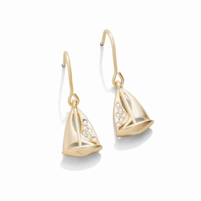 Spartina Little Sailboat Earrings - White Opal