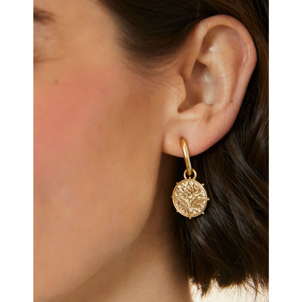 Spartina Lotus Drop Hoop Earrings