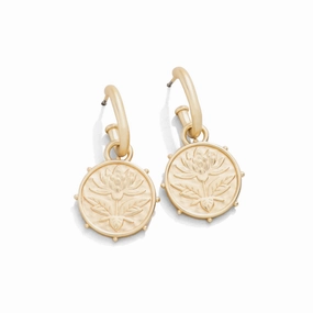 Spartina Lotus Drop Hoop Earrings