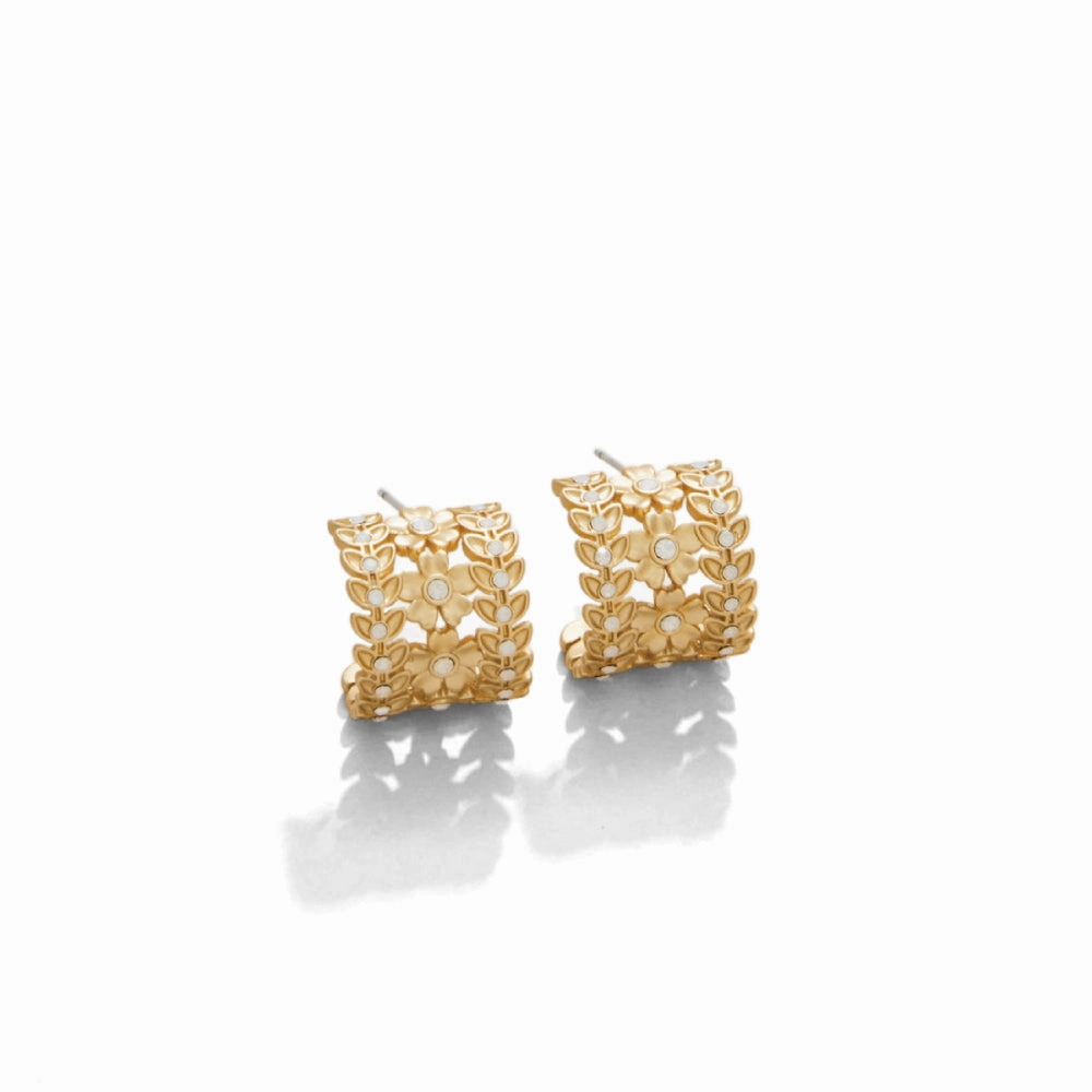 Spartina Parkwood Hoop Earrings - White Opal