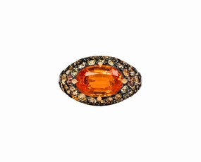 Spessartite garnet & sapphire ring