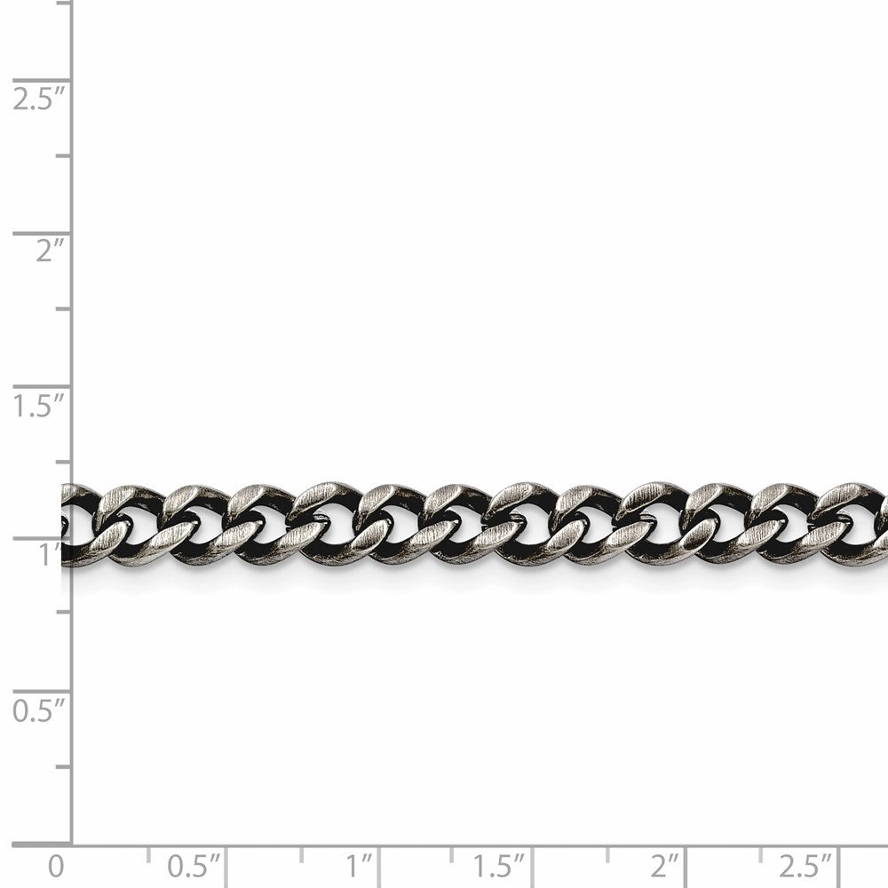 Stainless Steel 6.70mm Antiqued Curb Chain | SRN1610
