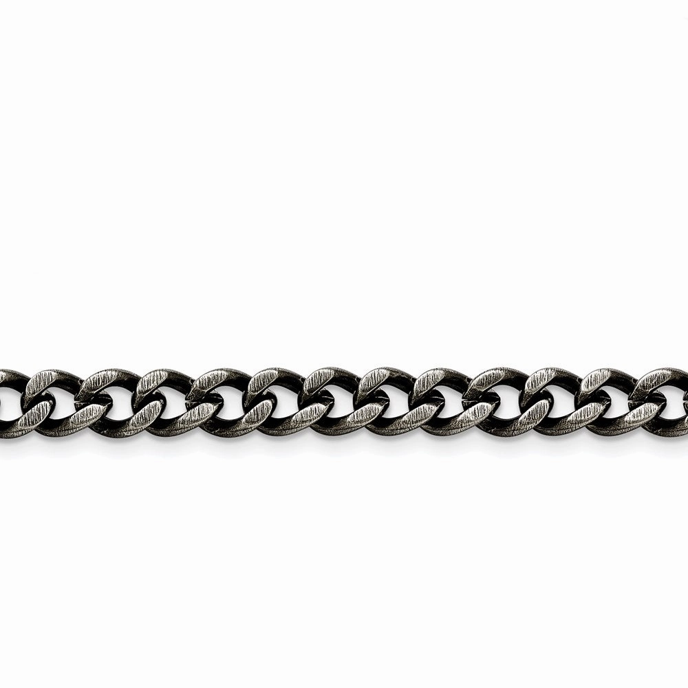 Stainless Steel 7.50mm Oxidized Curb Chain | SRN1611