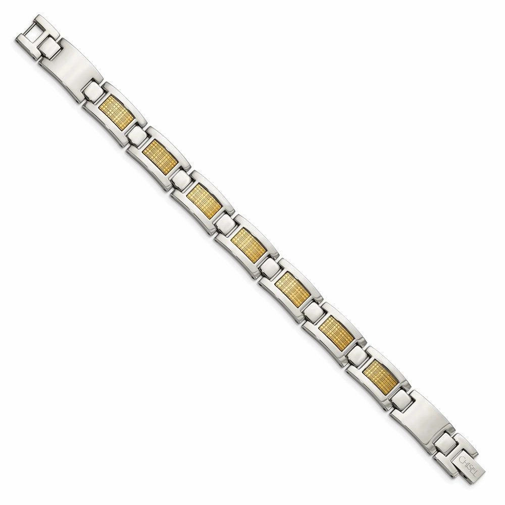 Stainless Steel & 18k Gold Foil 8.25in Bracelet