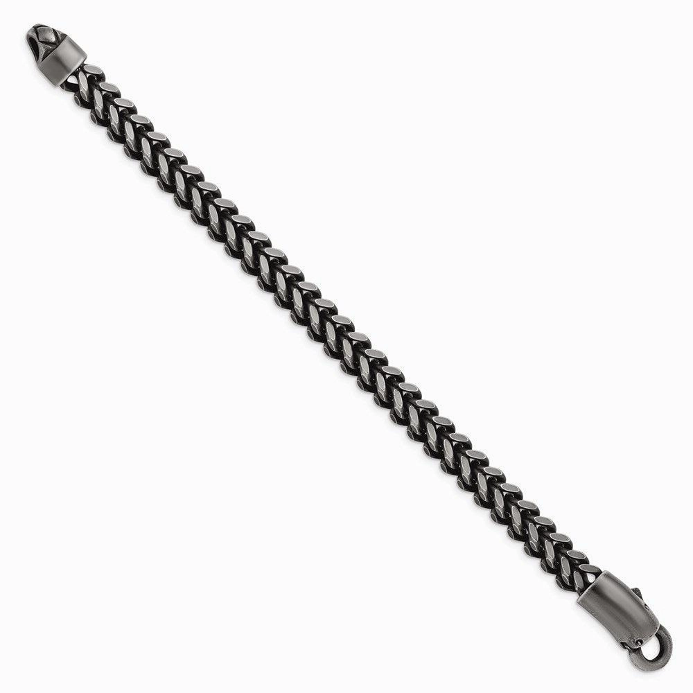 Stainless Steel Antiqued and Brushed Heavy Wheat 9in Bracelet