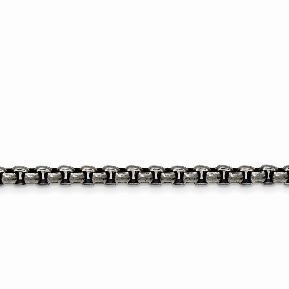 Stainless Steel Antiqued and Polished 3.9mm Rounded Box Chain | SRN1893