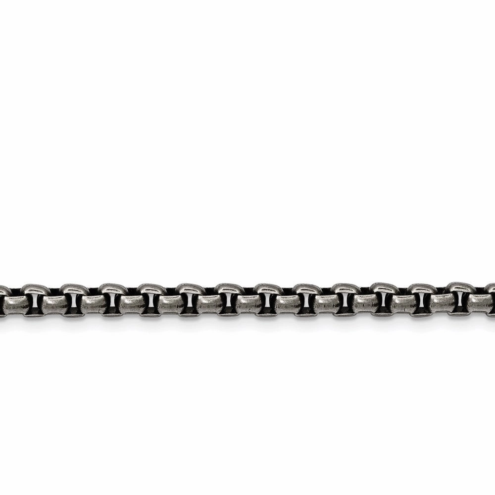 Stainless Steel Antiqued and Polished 3.9mm Rounded Box Chain | SRN1893