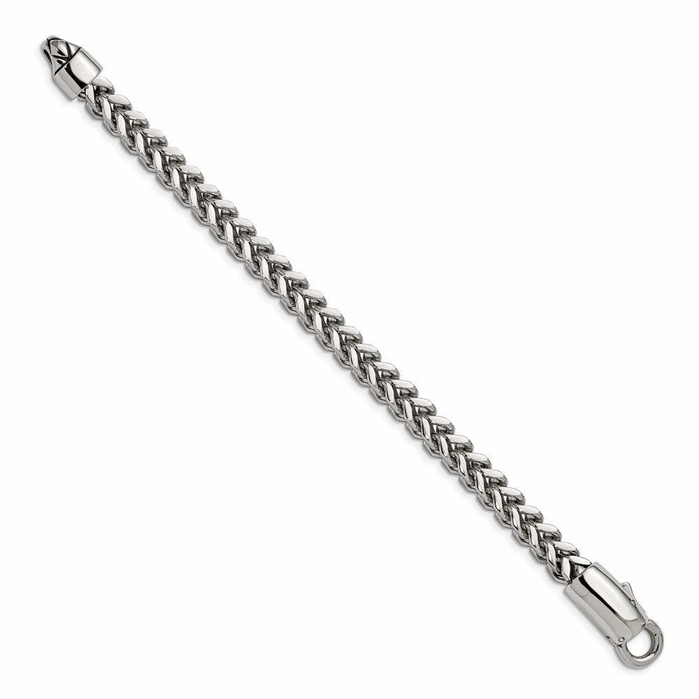 Stainless Steel Antiqued and Polished Franco Link 8.5in Bracelet