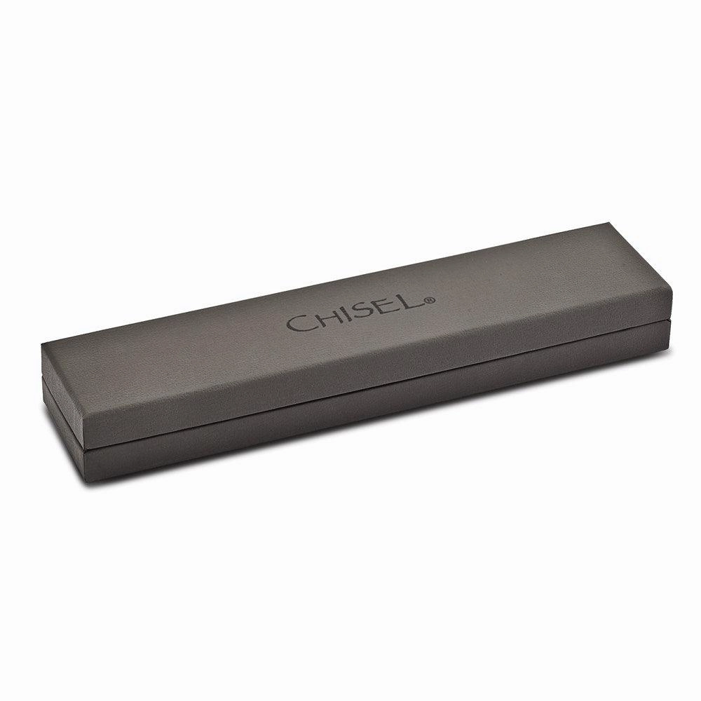 Stainless Steel Black Rubber 9in Bracelet