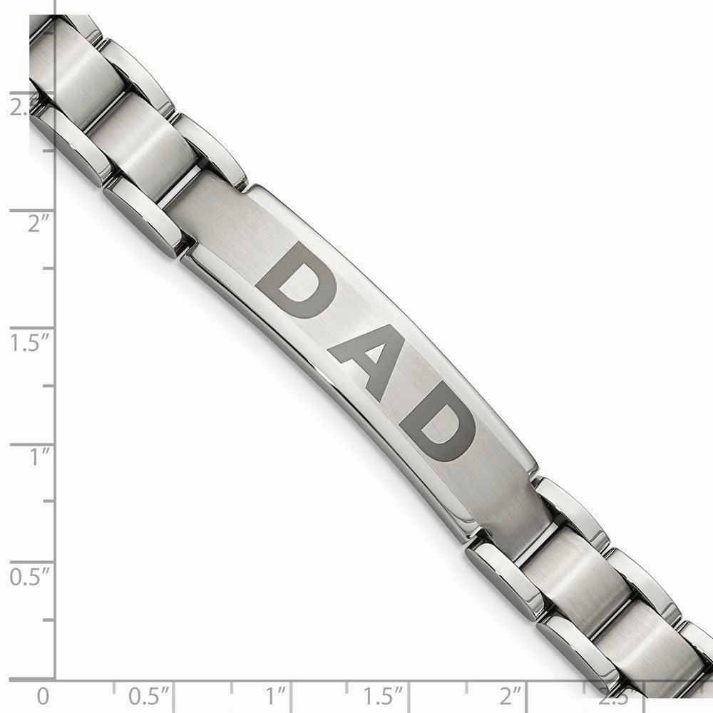 Stainless Steel Brushed & Polished Dad Bracelet