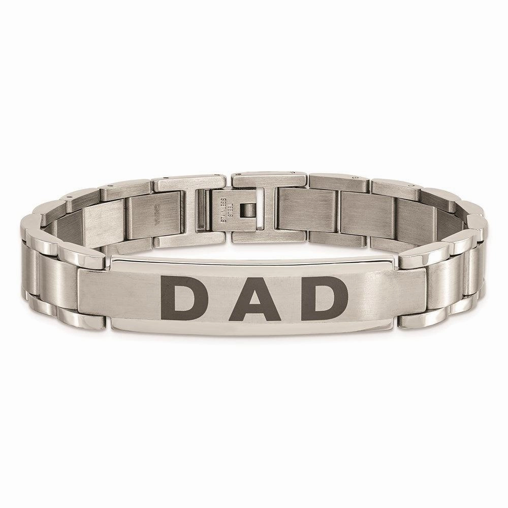 Stainless Steel Brushed & Polished Dad Bracelet