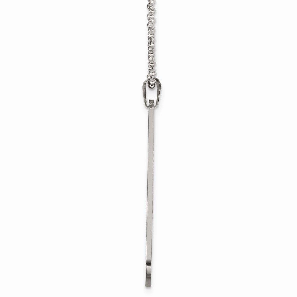 Stainless Steel Brushed & Polished Rounded Edge XLarge 2mm Dog Tag Necklace