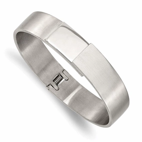 Stainless Steel Brushed and Polished 13mm Hinged Bangle