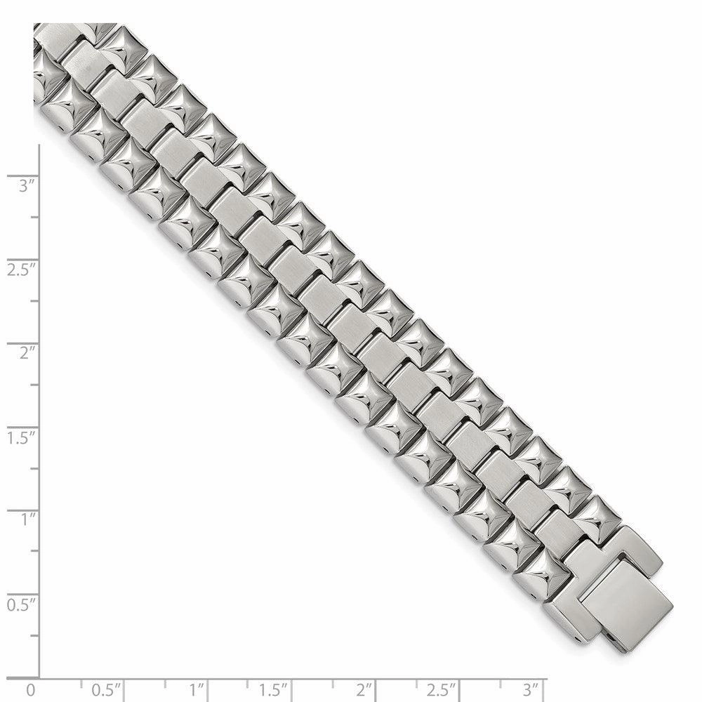 Stainless Steel Brushed and Polished 8.25in Heavy Link Bracelet