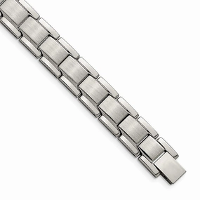 Stainless Steel Brushed and Polished 8.25in Link Bracelet