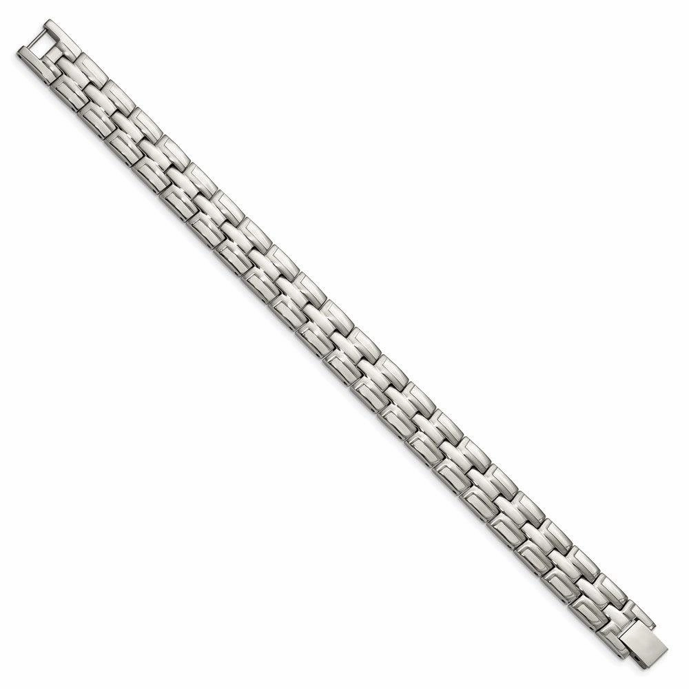 Stainless Steel Brushed and Polished 8.5in Link Bracelet