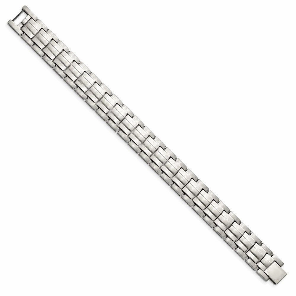 Stainless Steel Brushed and Polished 8.5in Link Bracelet