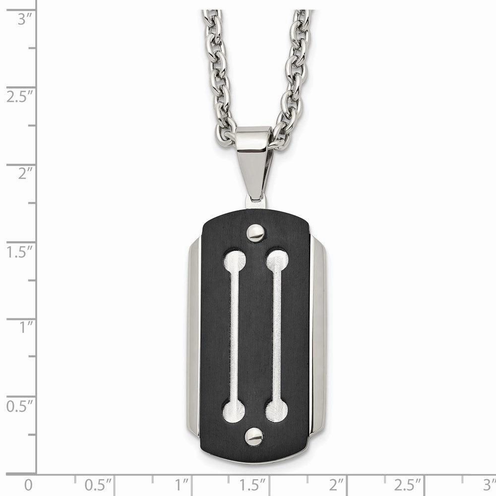 Stainless Steel Brushed and Polished Black IP-plated Necklace