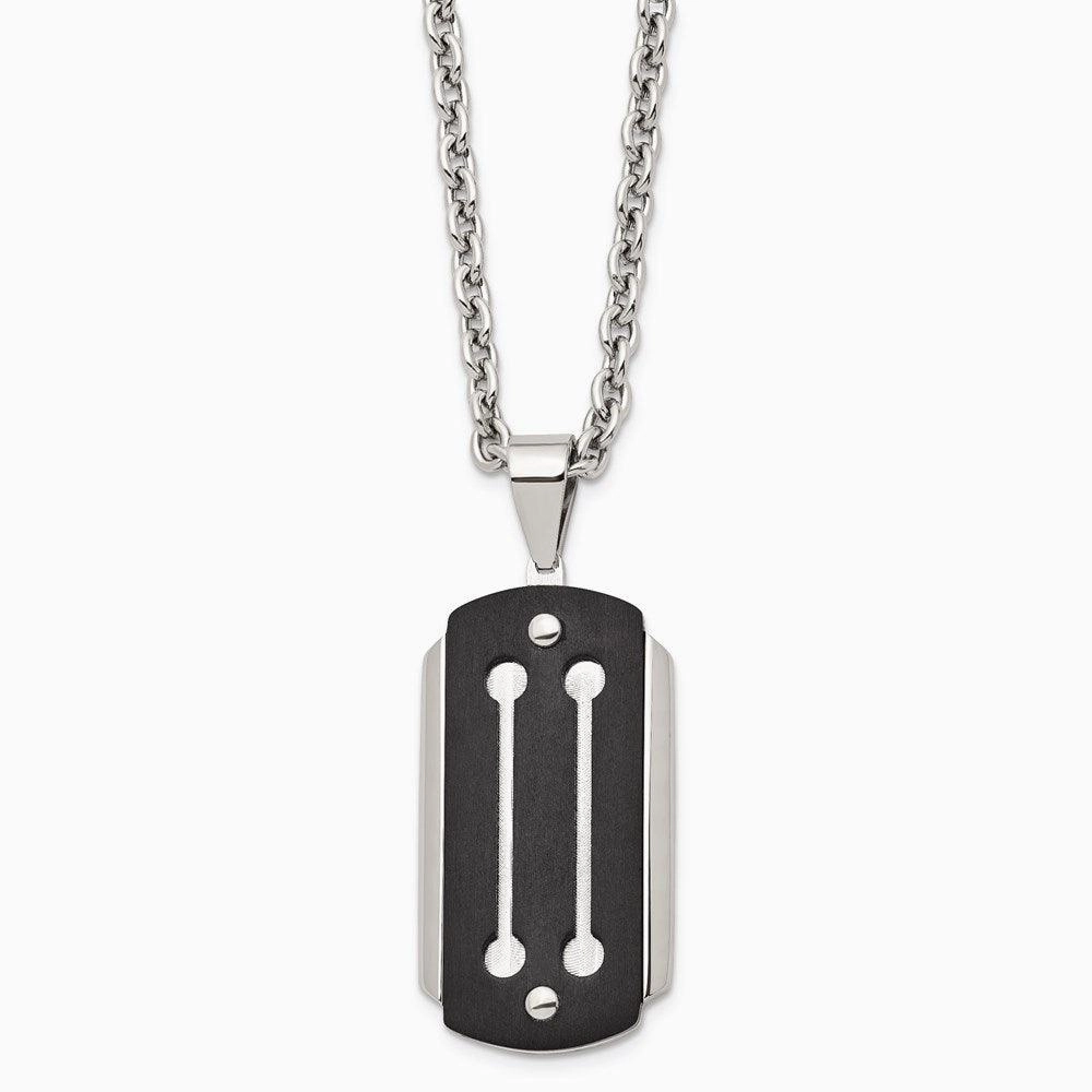 Stainless Steel Brushed and Polished Black IP-plated Necklace