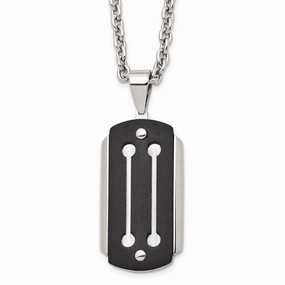 Stainless Steel Brushed and Polished Black IP-plated Necklace