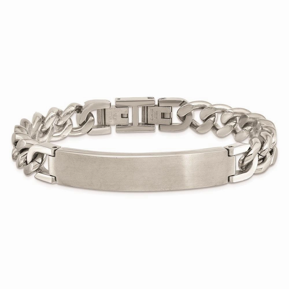 Stainless Steel Brushed and Polished w/.5in ext 8.5in ID Bracelet
