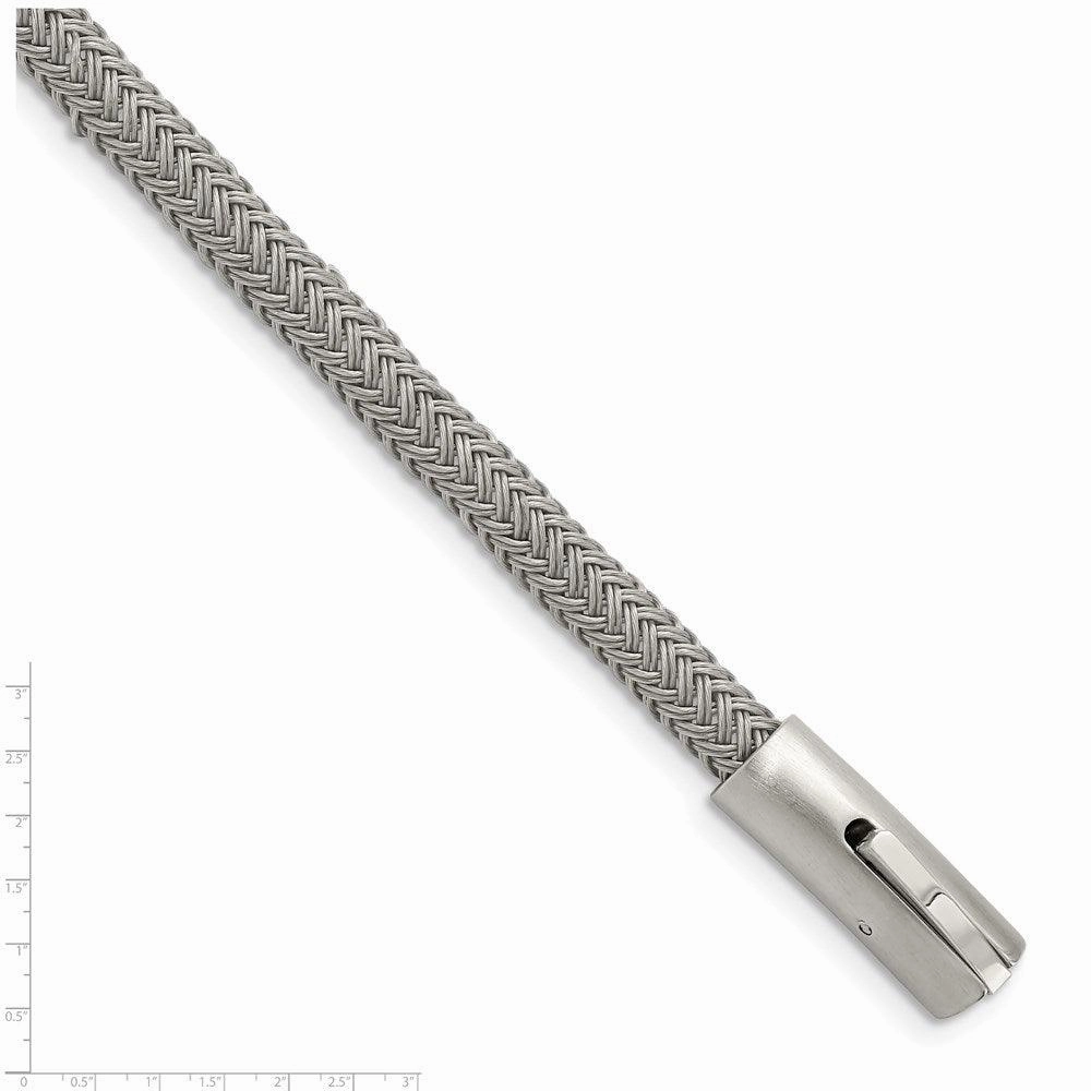 Stainless Steel Brushed and Polished Wire 8.25in Bracelet