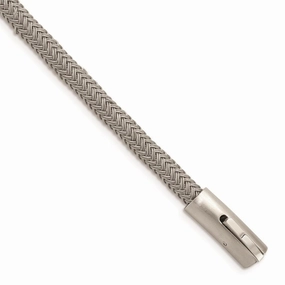 Stainless Steel Brushed and Polished Wire 8.25in Bracelet